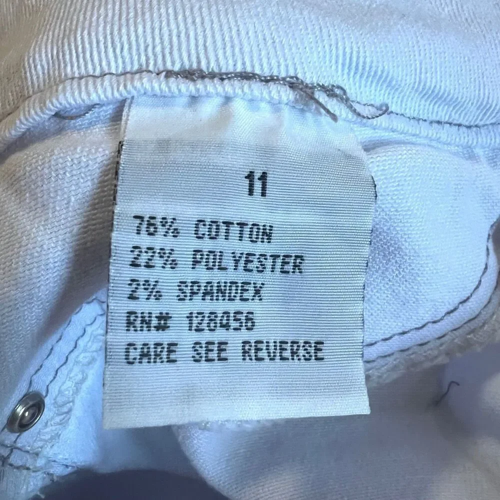 Danesi Jeans Butt Lifter White Denim High Waist Slim Fit Jeans Size 11